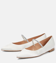Gianvito Rossi Crystal-embellished satin ballet flats