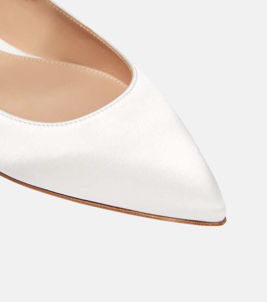 Gianvito Rossi Crystal-embellished satin ballet flats