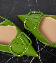 Valentino Garavani VLogo patent leather slingback pumps