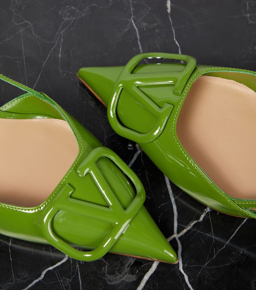 Valentino Garavani VLogo patent leather slingback pumps