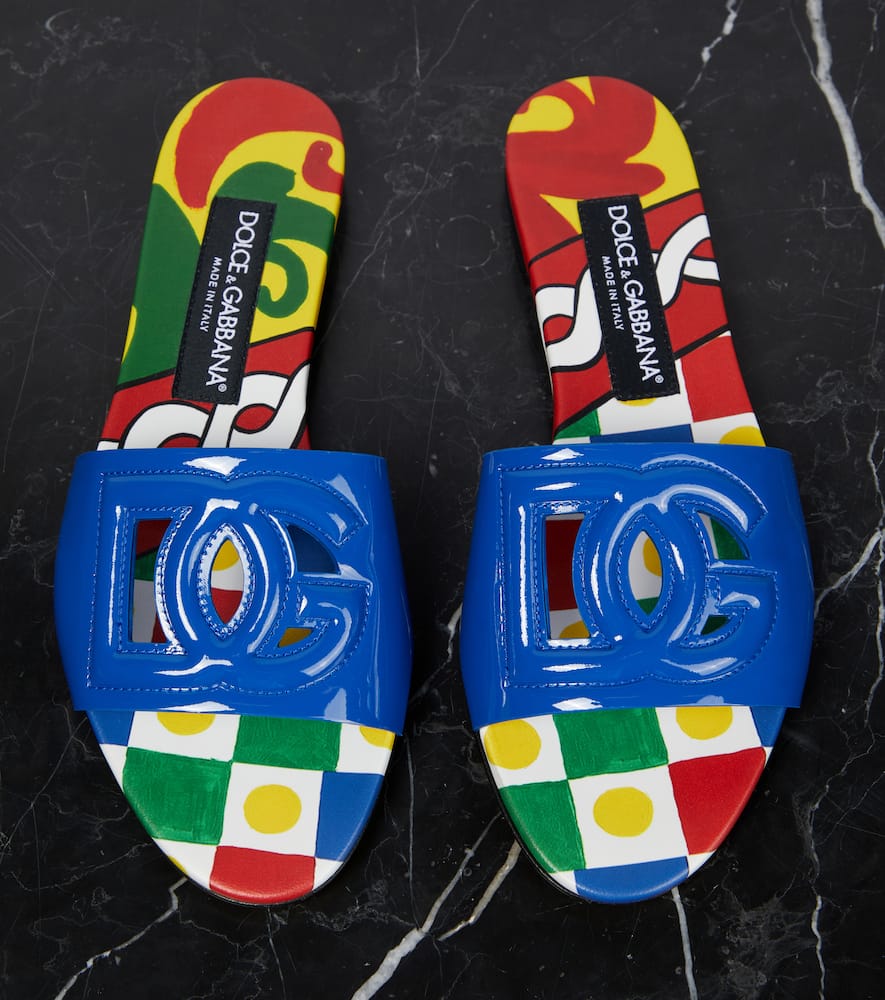 Dolce&Gabbana DG patent leather slides