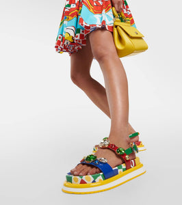 Dolce&Gabbana Day Love embellished leather sandals
