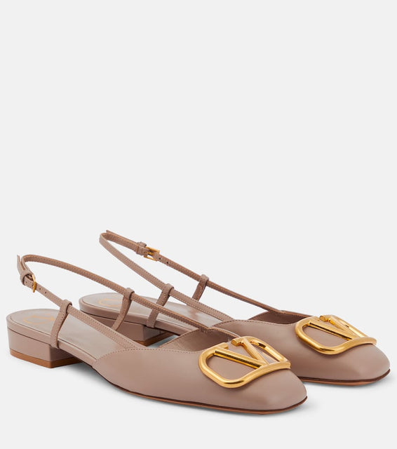 Valentino Garavani VLogo leather slingback flats