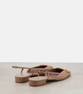 Valentino Garavani VLogo leather slingback flats