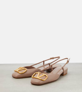 Valentino Garavani VLogo leather slingback flats