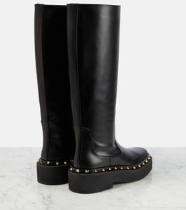 Valentino Garavani Rockstud leather knee-high boots