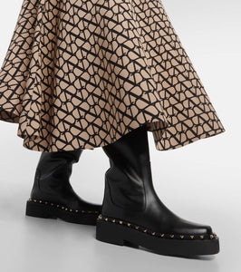 Valentino Garavani Rockstud leather knee-high boots