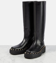 Valentino Garavani Rockstud leather knee-high boots