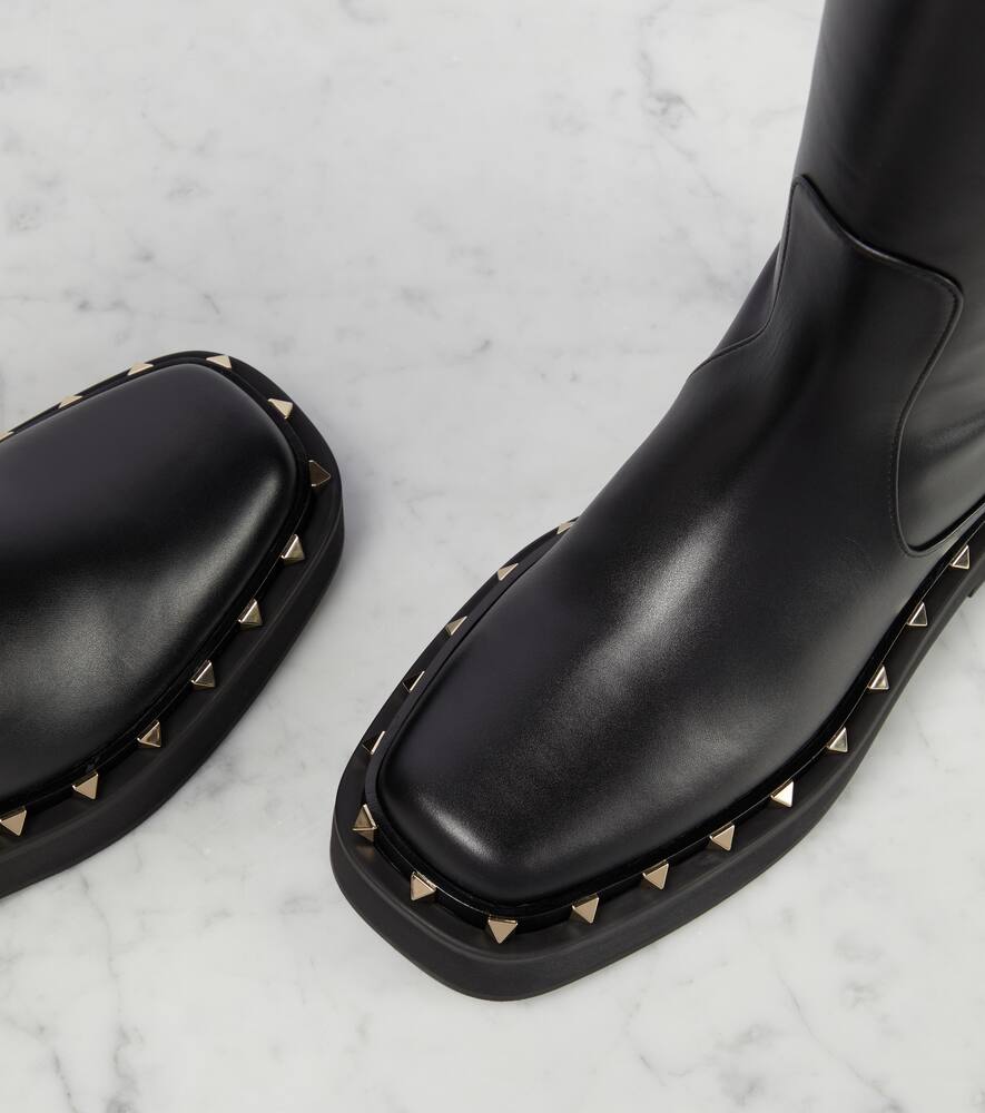 Valentino Garavani Rockstud leather knee-high boots