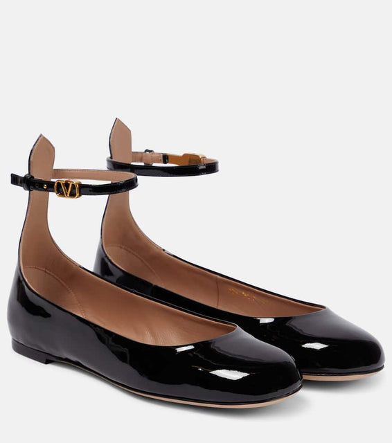 Valentino Garavani Tan-Go patent leather ballet flats