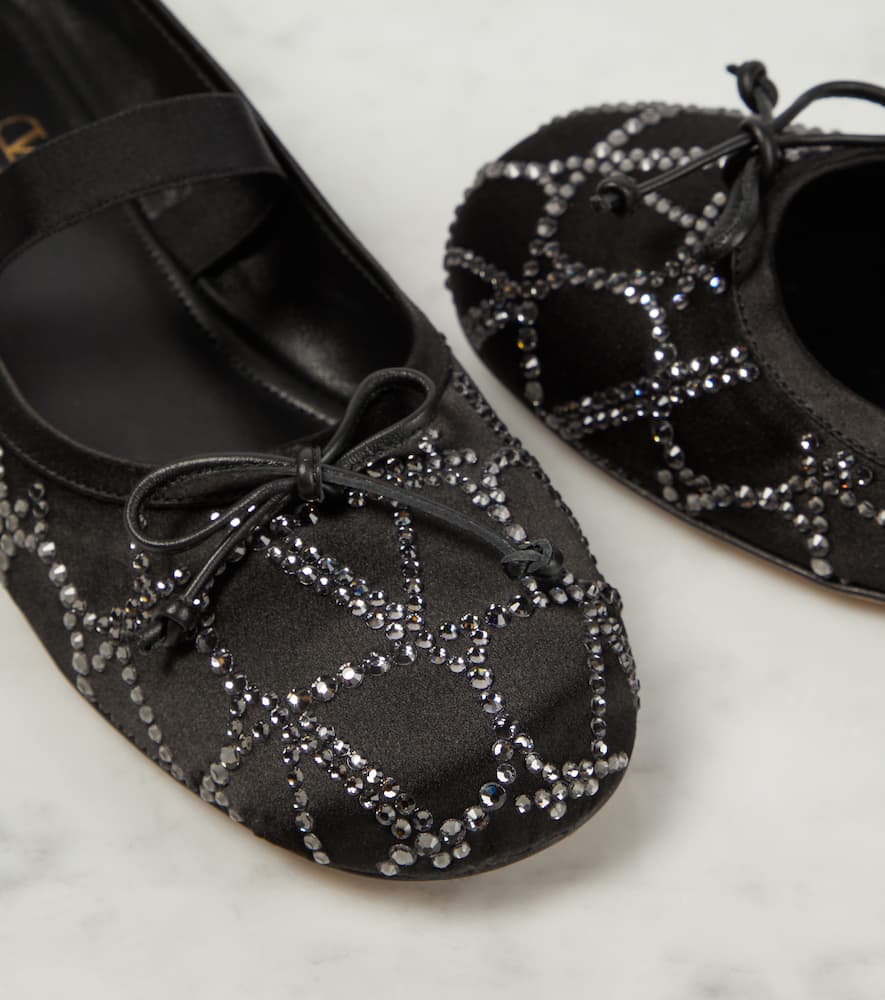 Valentino Garavani Toile Iconographe crystal-embellished satin ballet flats