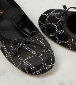 Valentino Garavani Toile Iconographe crystal-embellished satin ballet flats