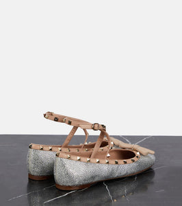Valentino Garavani Rockstud embellished ballet flats
