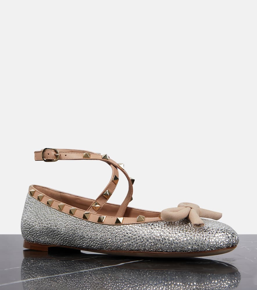 Valentino Garavani Rockstud embellished ballet flats