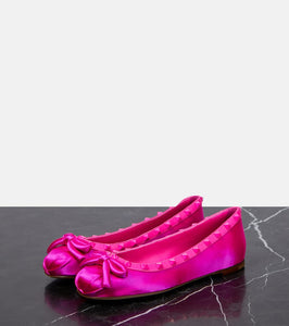 Valentino Garavani Rockstud satin ballet flats