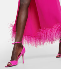Valentino Feather-trimmed silk cady shirt dress