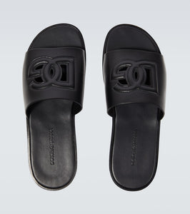 Dolce&Gabbana Logo leather slides