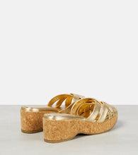 Jimmy Choo Maribou 50 metallic leather sandals
