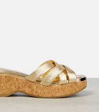 Jimmy Choo Maribou 50 metallic leather sandals