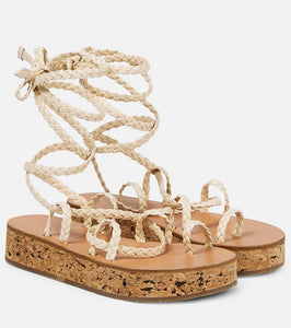 Ancient Greek Sandals Caryatis leather platform sandals