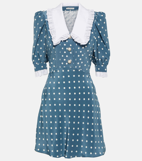 Alessandra Rich Polka-dot silk minidress