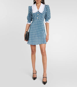 Alessandra Rich Polka-dot silk minidress