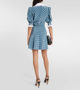 Alessandra Rich Polka-dot silk minidress