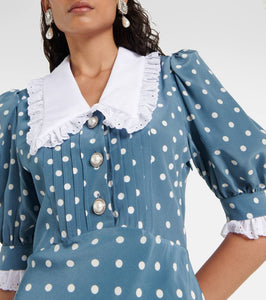 Alessandra Rich Polka-dot silk minidress