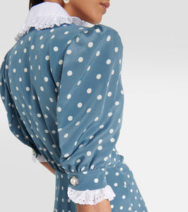 Alessandra Rich Polka-dot silk minidress