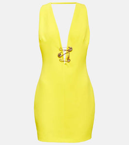 Versace Safety Pin silk minidress