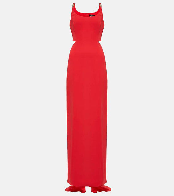 Versace Medusa 95' cutout silk gown