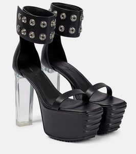 Rick Owens Minimal Grill leather platform sandals