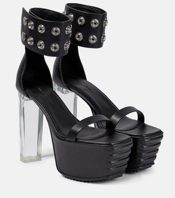 Rick Owens Minimal Grill leather platform sandals