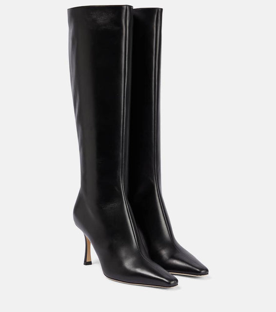 Jimmy Choo Agathe 85 leather knee-high boots