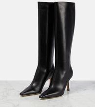 Jimmy Choo Agathe 85 leather knee-high boots