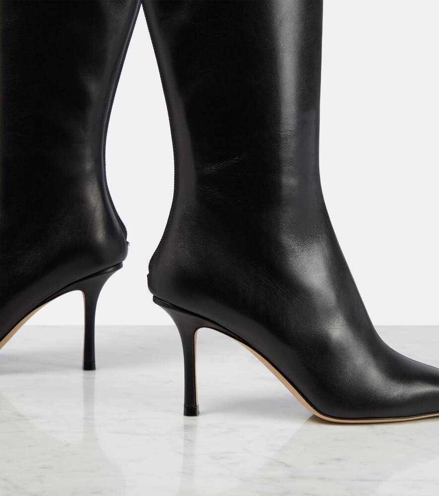 Jimmy Choo Agathe 85 leather knee-high boots