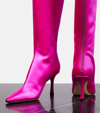 Jimmy Choo Agathe 85 satin knee-high boots