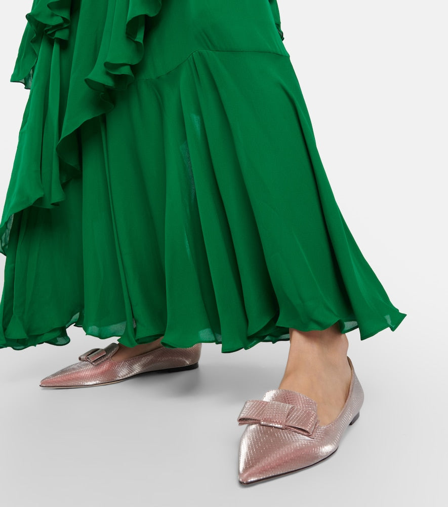 Jimmy Choo Gala bow-embellished ballet flats