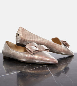 Jimmy Choo Gala bow-embellished ballet flats
