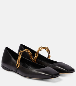 Jimmy Choo Diamond Tilda leather ballet flats