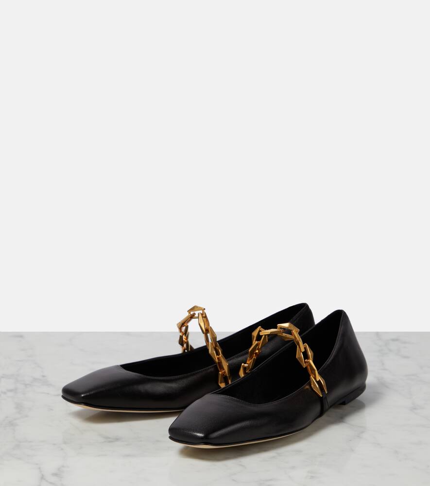 Jimmy Choo Diamond Tilda leather ballet flats