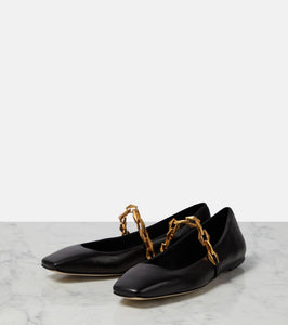 Jimmy Choo Diamond Tilda leather ballet flats