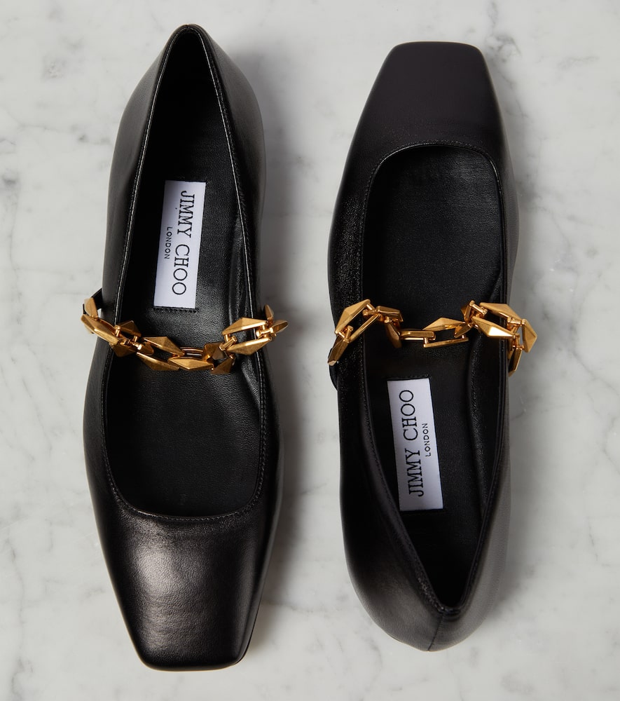 Jimmy Choo Diamond Tilda leather ballet flats
