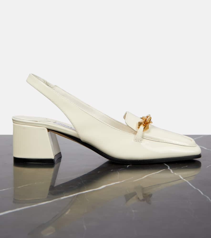 Jimmy Choo Diamond Tilda 45 patent leather slingback pumps