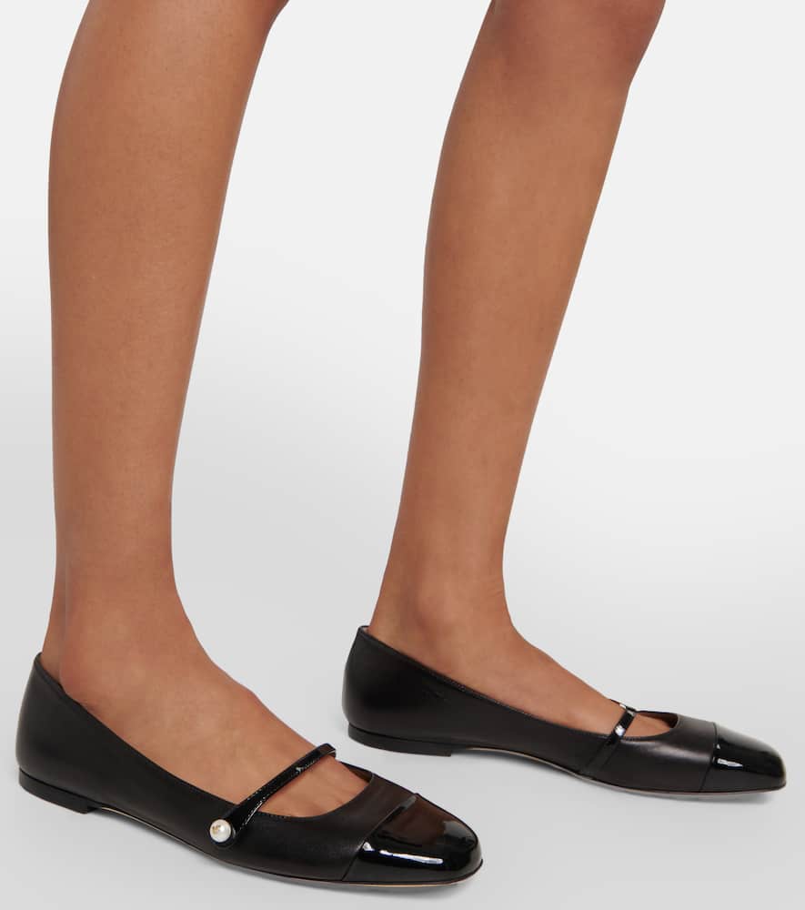 Jimmy Choo Elisa embellished suede ballet flats