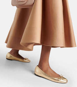 Jimmy Choo Elme metallic leather ballet flats