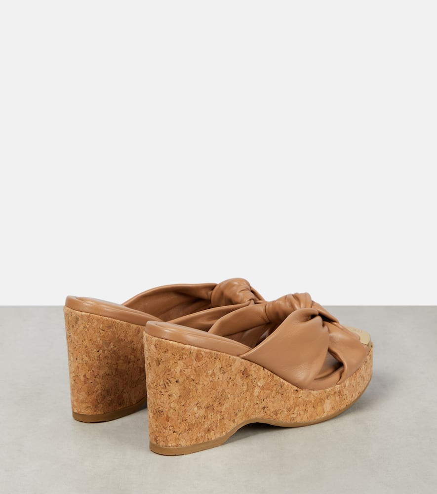 Jimmy Choo Avenue leather wedge sandals