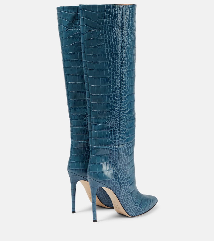 Paris Texas Croc-effect leather knee-high boots