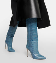 Paris Texas Croc-effect leather knee-high boots