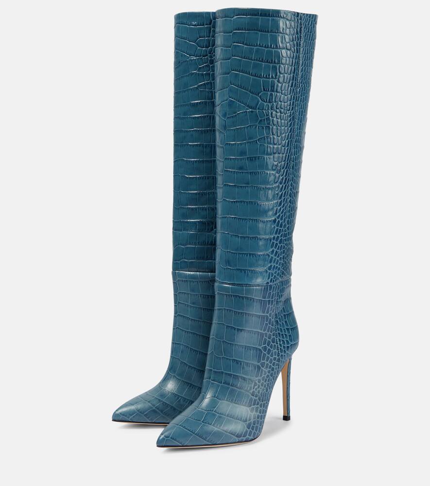 Paris Texas Croc-effect leather knee-high boots